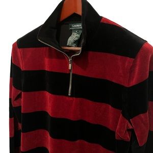 Ralph Lauren Stripe Velour Top M